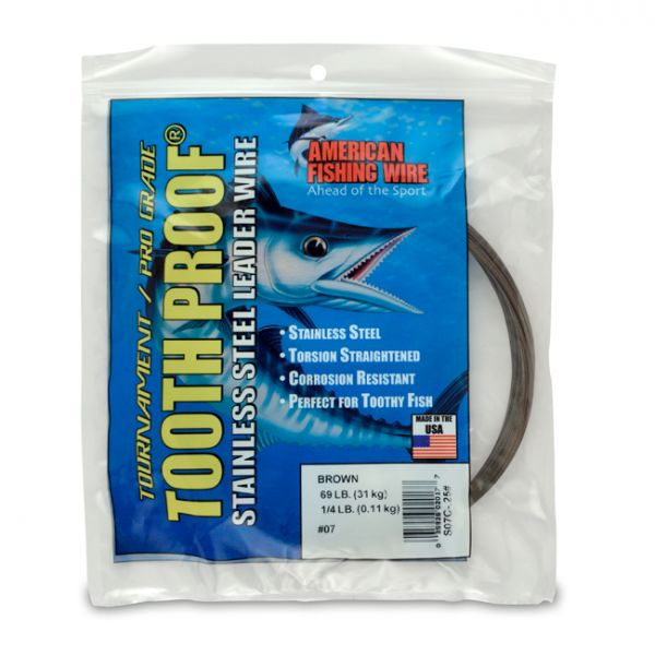 American Fishing Wire S07C-.25 7 Toothproof Leader Wire Brown