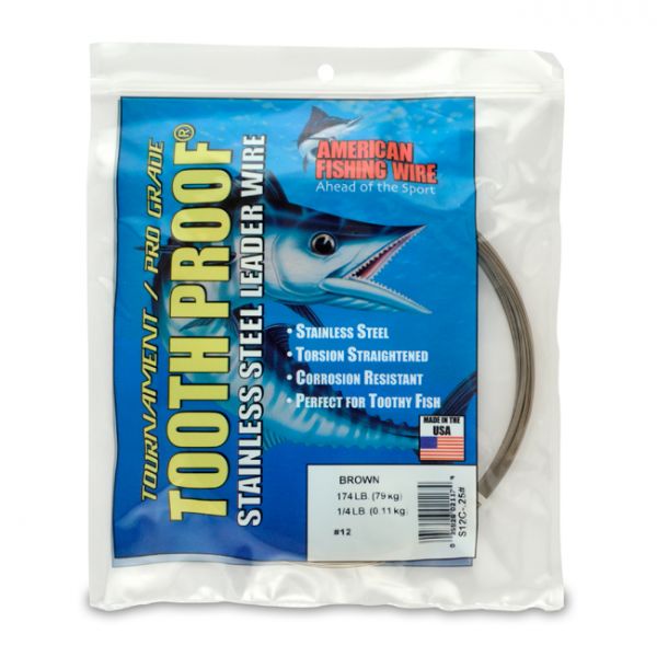 American Fishing Wire S12C-.25 12 Toothproof Leader Wire Brown