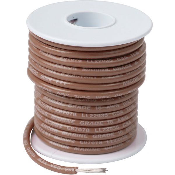 Ancor 16 AWG Tinned Copper Wire Primary Cable - Tan - 100 ft.