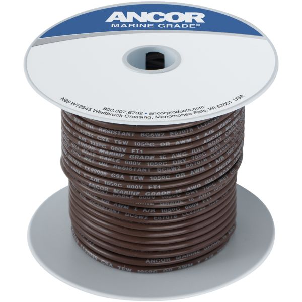 Ancor 12 AWG Tinned Copper Wire Primary Cable - Brown - 100 ft.