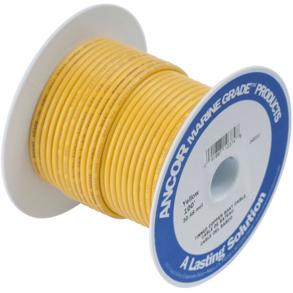 Ancor 8 AWG Tinned Copper Wire Primary Cable - Yellow - 25 ft.