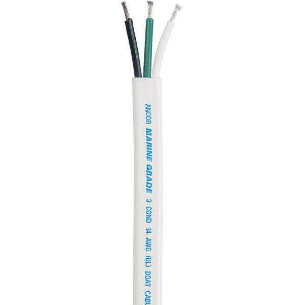 Ancor White Triplex Cable - Flat - 14/3 AWG - 100'