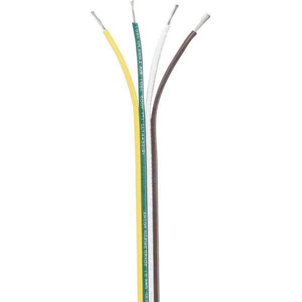 Ancor Ribbon Bonded Cable - Flat - B/G/W/Y - 16/4 AWG - 250'