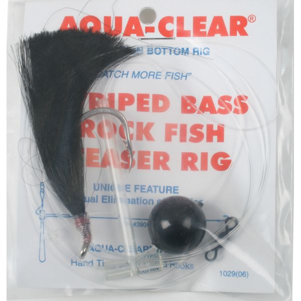 Aqua-Clear ST-7 Striped Bass Dropper Float Rig Black Float/Black Hair