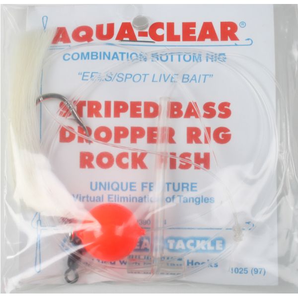 Aqua-Clear ST-7 Striped Bass Dropper Float Rig Red Float/White Hair