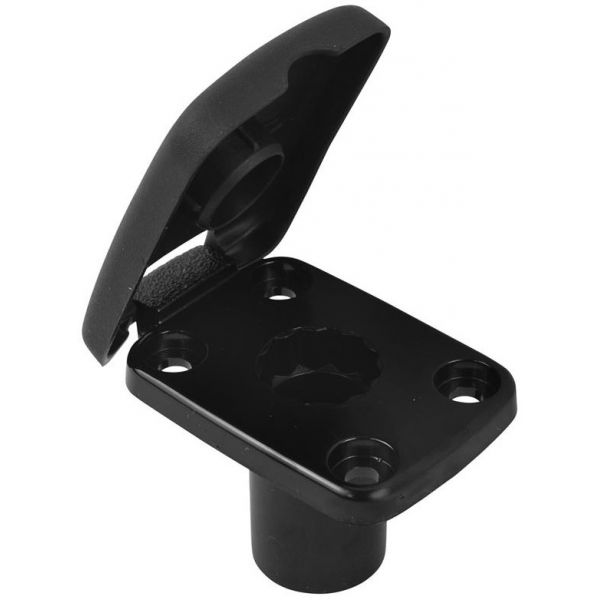 Attwood 5022-7 Flush Mount Rod Holder Base with Cover - Black