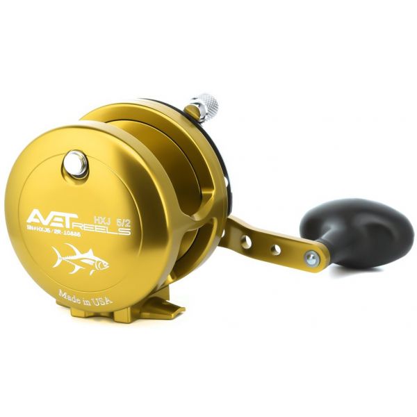 Avet HXJ 5/2 2-Speed Lever Drag Casting Reel Gold - Left-Hand