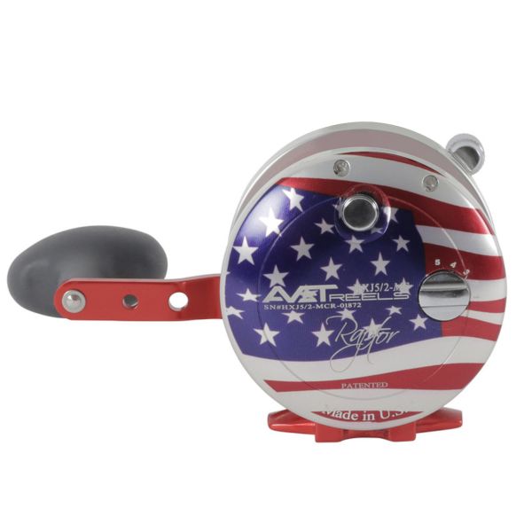 Avet HXJ 5/2 MC Raptor Two-Speed Lever Drag Casting Reel American Flag Patriot