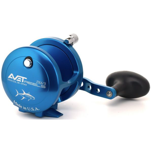 Avet JX 6/3 2-Speed Lever Drag Casting Reel Blue - Left-Hand