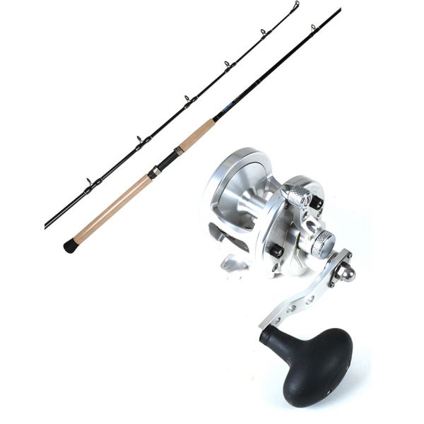 Avet MXJ 5.8 RH 1 Speed Reel / TackleDirect TDSSC701MHT Silver Hook Rod Combo