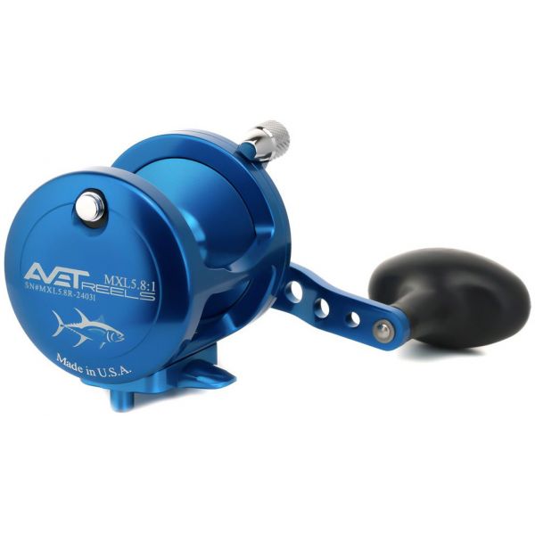 Avet MXJ 5.8 Single Speed Lever Drag Casting Reel Blue - Left-Hand