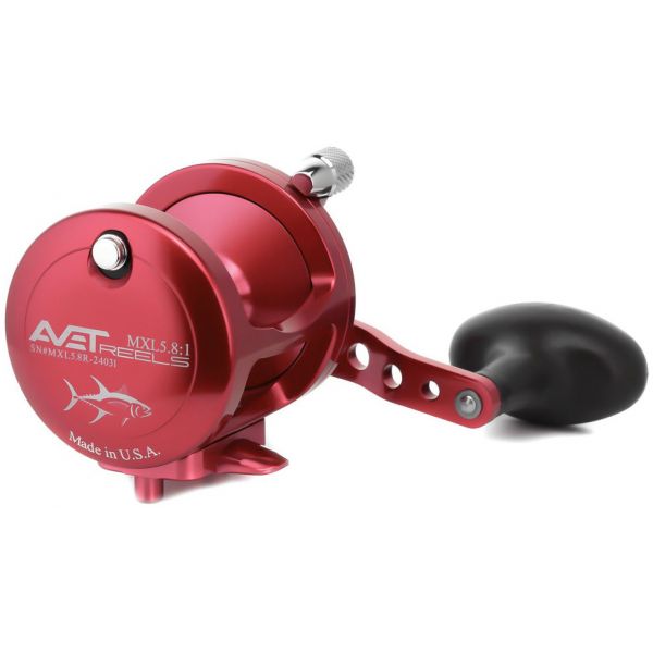 Avet MXL 5.8 Single Speed Lever Drag Casting Reel Red