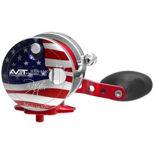 Avet MXL 6/4 MC Raptor 2-Speed Lever Drag Casting Reel American Flag Patriot