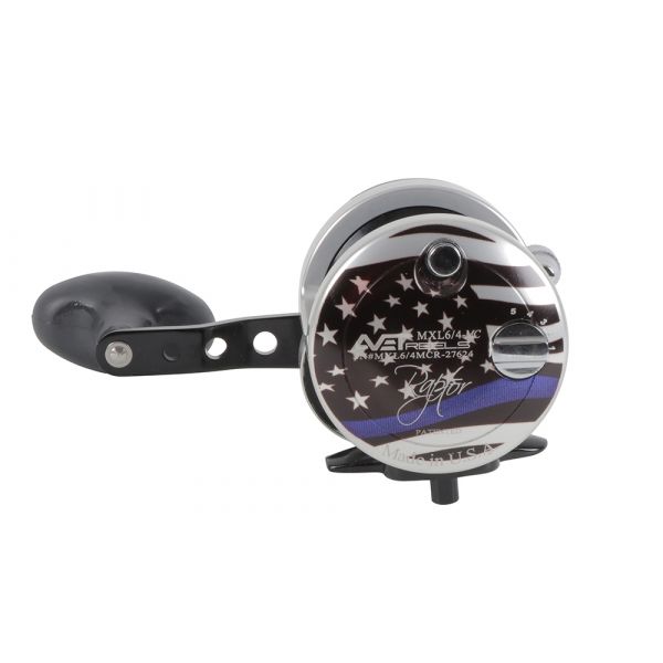 Avet MXL 6/4 MC Raptor 2-Speed Lever Drag Casting Reel First Responders Blue Line