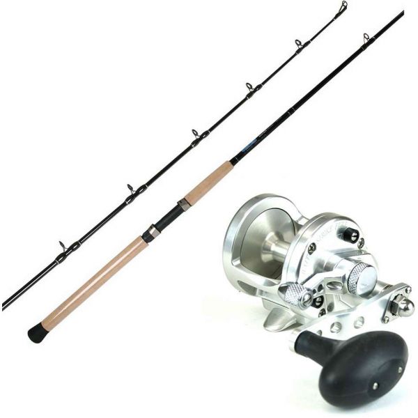 Avet SX 5.3 RH Reel / TackleDirect TDSSC701MHT Silver Hook Rod Silver