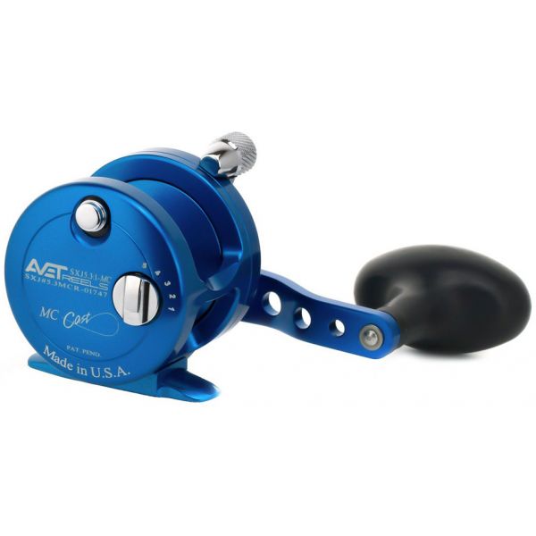 Avet SXJ 5.3 MC Single Speed Lever Drag Casting Reel Blue - Left-Hand