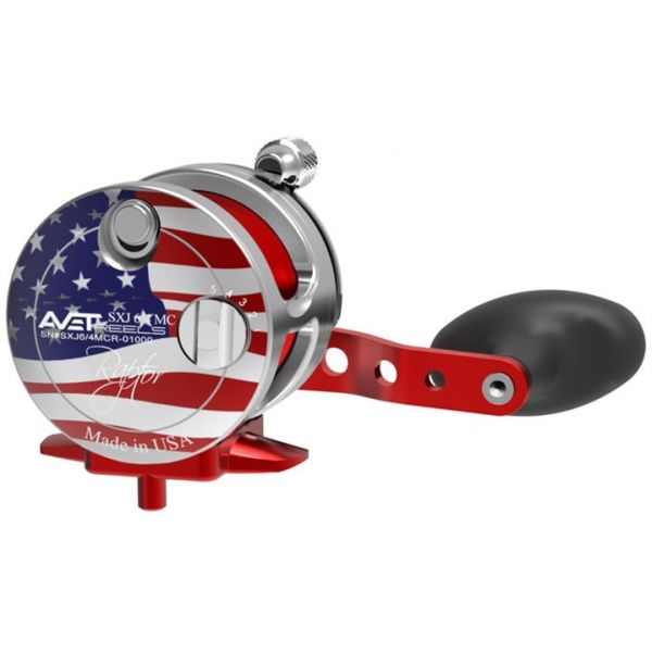 Avet SXJ 6/4 MC Raptor 2-Speed Lever Drag Casting Reel American Flag Patriot