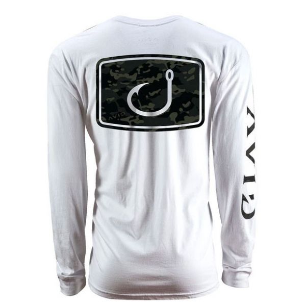 AVID Sportswear Black Camo Long Sleeve Shirt - White - 2XL