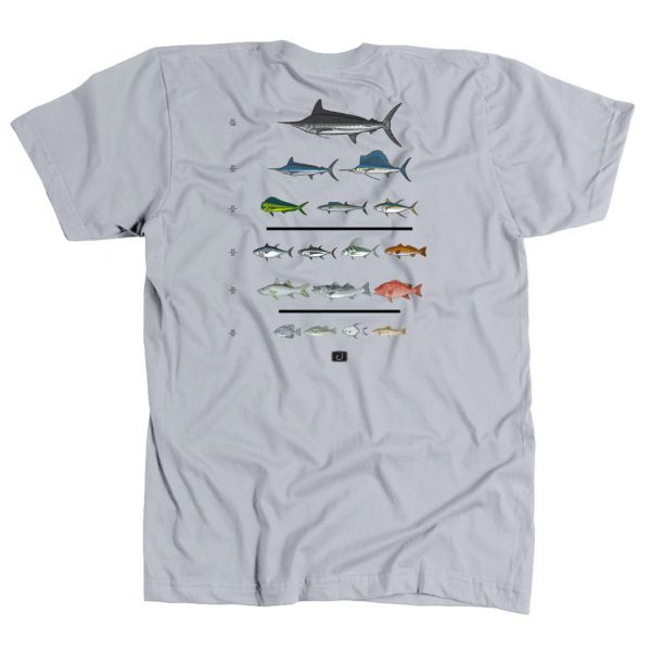 AVID Sportswear Fish Chart T-Shirt - Silver - 2X-Large