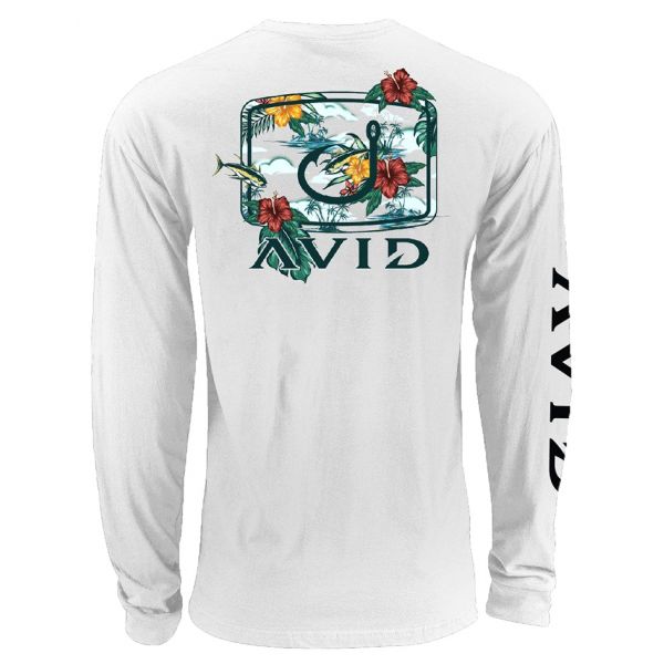 AVID Sportswear Hibiscus Honey Long Sleeve T-Shirt - White - Large