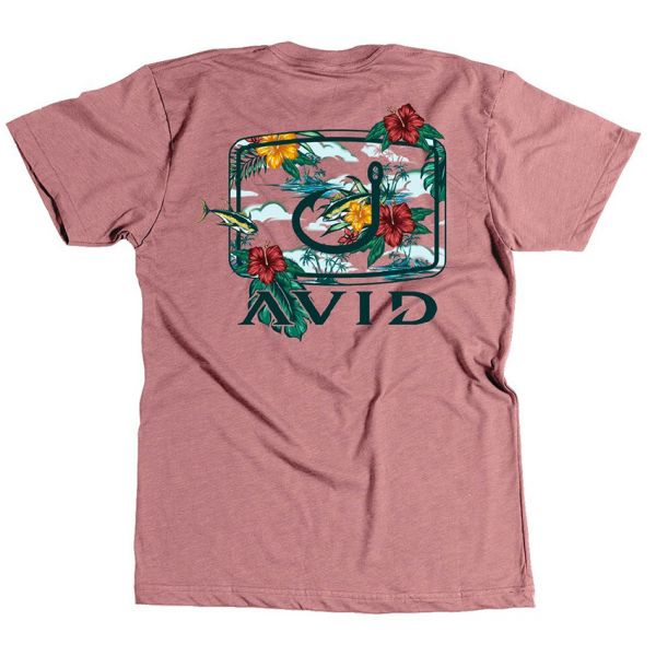 AVID Sportswear Hibiscus Honey T-Shirt - Maroon Heather - Large