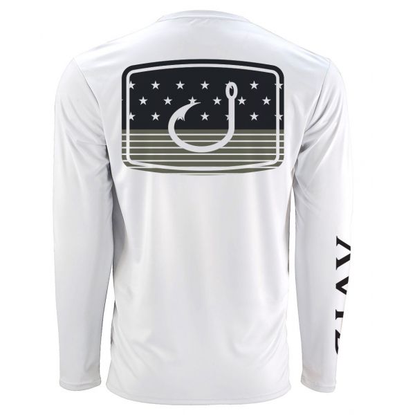 AVID Sportswear Merica Fatigue AviDry Long Sleeve Shirt - White - 2XL