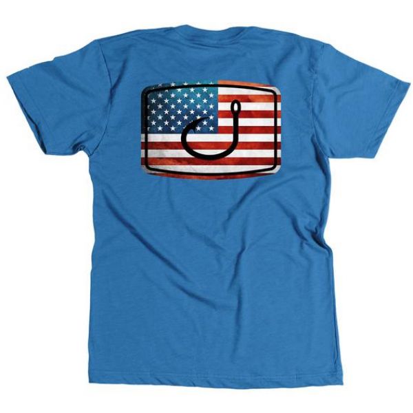 AVID Sportswear Merica Flag T-Shirt - Sea Blue Heather - 2XL