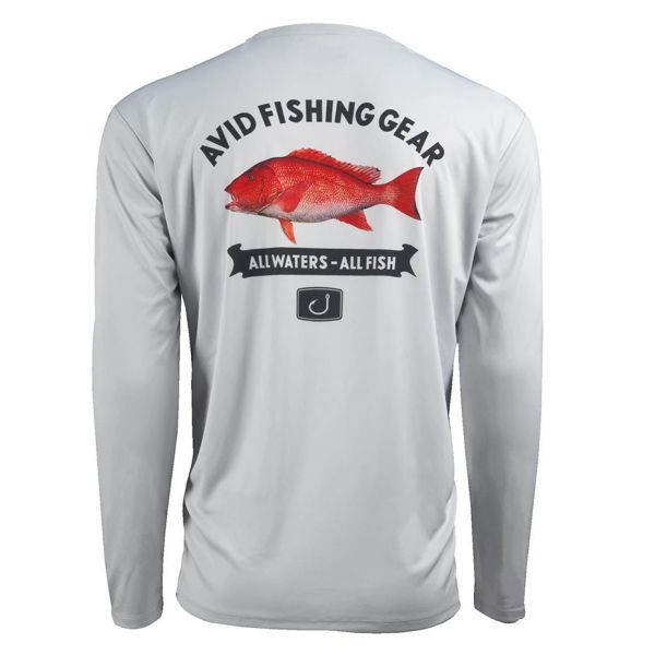 AVID Sportswear Red Snapper AviDry Long Sleeve Shirt - Glacier Grey - 2XL