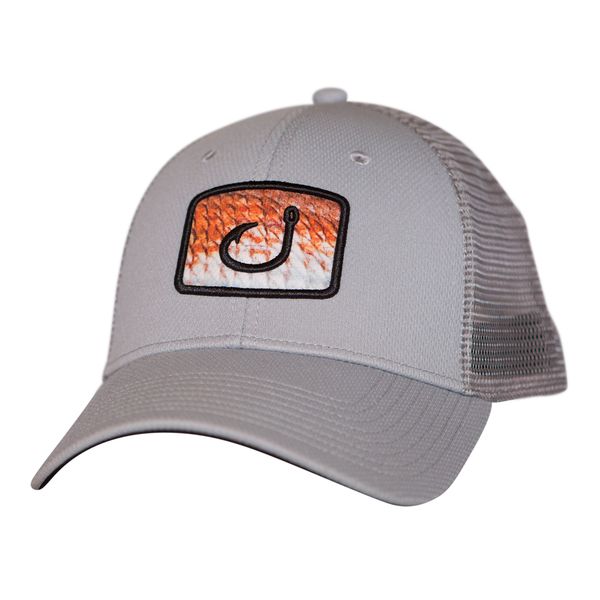 AVID Sportswear Redfish Fish Fill Trucker Hat - Grey Chambrey