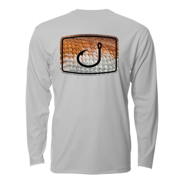 AVID Sportswear Redfish Scales AVIDry Long Sleeve Shirt - Glacier Grey - M