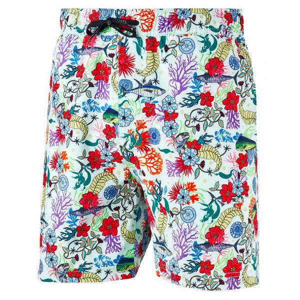 AVID Sportswear Sandbar Volley Short - Fish Floral Seafoam - 2X-Large