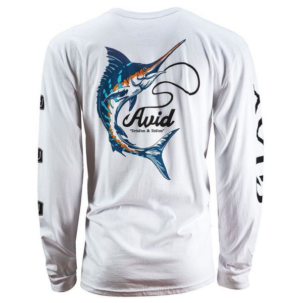 AVID Sportswear Watering Hole Long Sleeve Shirt - White - 2XL