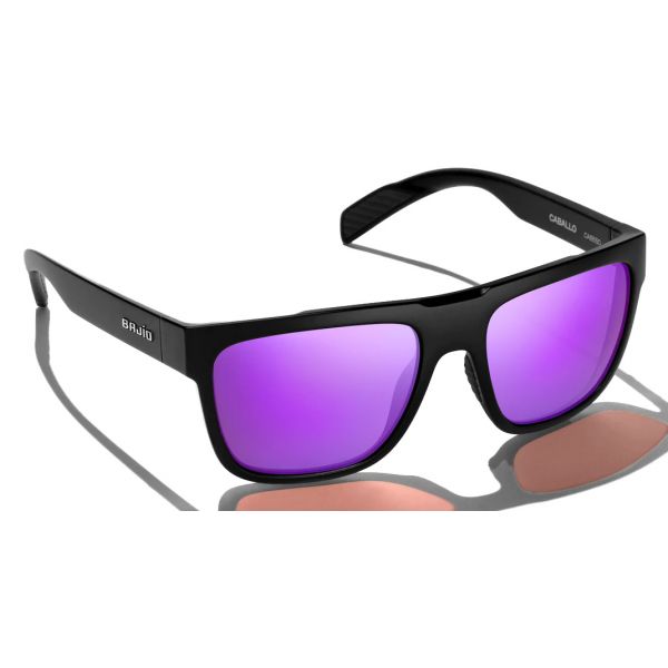 Bajio Caballo Sunglasses - Black Matte Frame/Violet Mirror