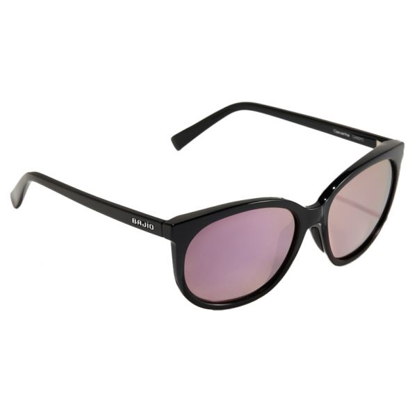 Bajio Casuarina Sunglasses - Gloss Black Frame/Pink Plastic Lens