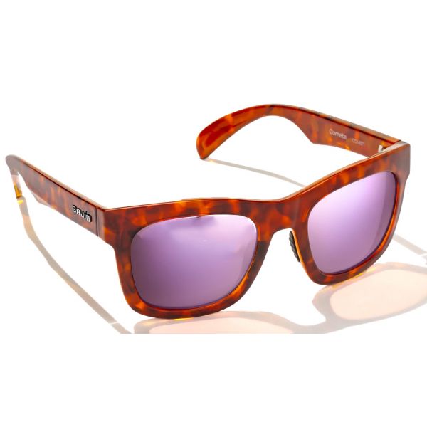 Bajio Cometa Sunglasses - Amber Tortoise Gloss Frame/Rose Mirror PC Lens