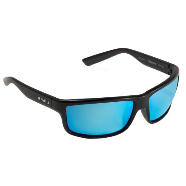 Bajio Nippers Sunglasses - Matte Black Frame/Blue Glass Lens