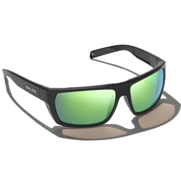 Bajio Palometa Sunglasses - Black Matte Frame/Green Mirror Glass Lens