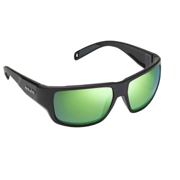 Bajio Piedra Sunglasses - Black Matte Frame/Green Mirror Glass Lens