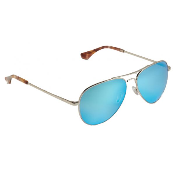 Bajio Soldado Sunglasses - Silver Frame/Blue Plastic Lens