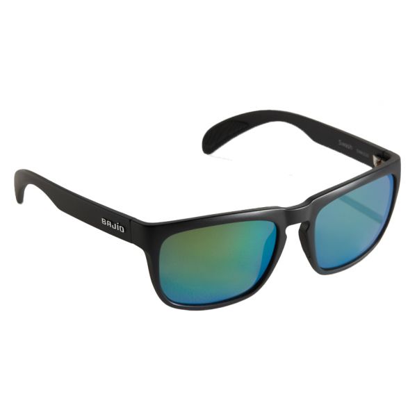 Bajio Swash Sunglasses - Matte Black Frame/Green Glass Lens