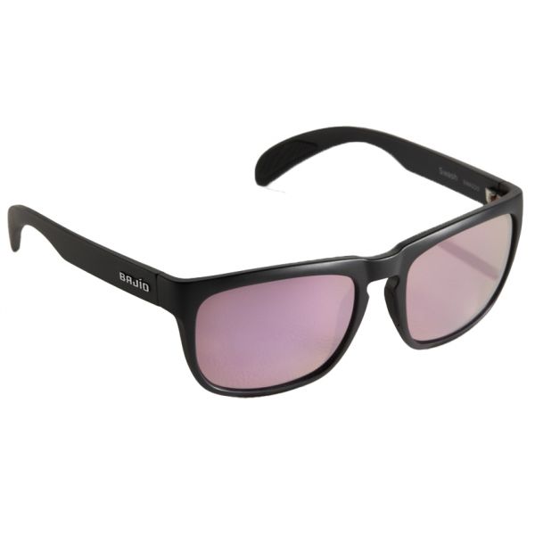 Bajio Swash Sunglasses - Matte Black Frame/Pink Plastic Lens