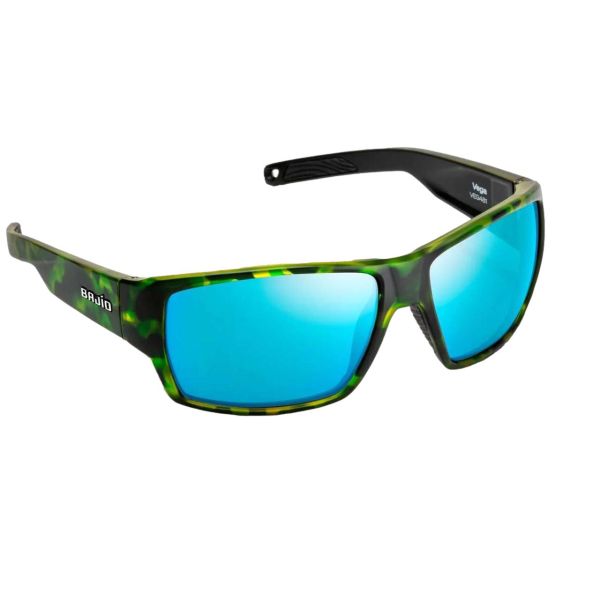 Bajio Vega Sunglasses - Green Tort Matte Frame/Blue Mirror Glass Lens