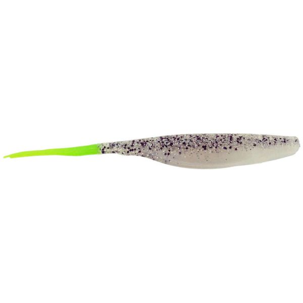 Bass Assassin Straight Tail Shad - 5in - S&P Silver Phantom/Chart Tail