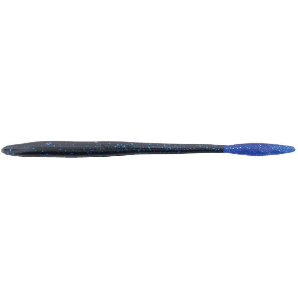 Bass Assassin Tapout Worm - 6in - Black/Blue Glitter Tail