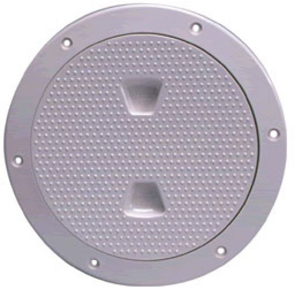 Beckson DP62-W 6'' Screw-Out Deck Plate - White - Non-Skid