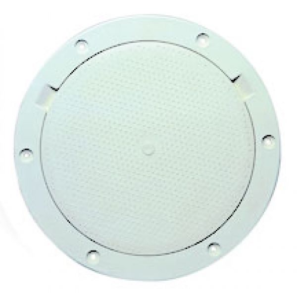 Beckson DP63-W 6'' Pry-Out Deck Plate - White - Non-Skid