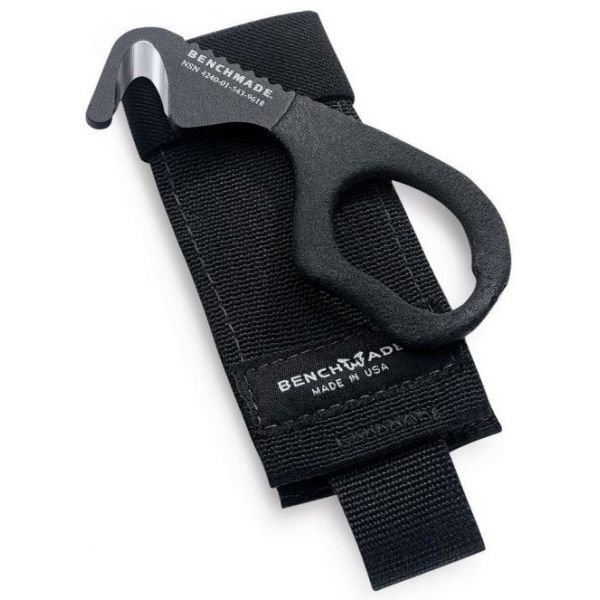 Benchmade 7 BLKW Rescue Hook Strap Cutter w/ Sheath - Black