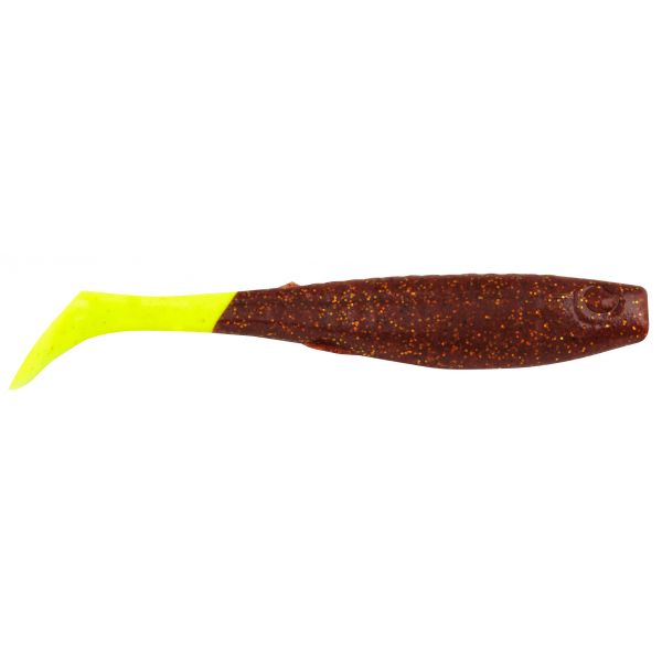 Berkley Gulp! Saltwater Paddleshad - 3in - Half Pint - Root Beer Gold/Chartreuse