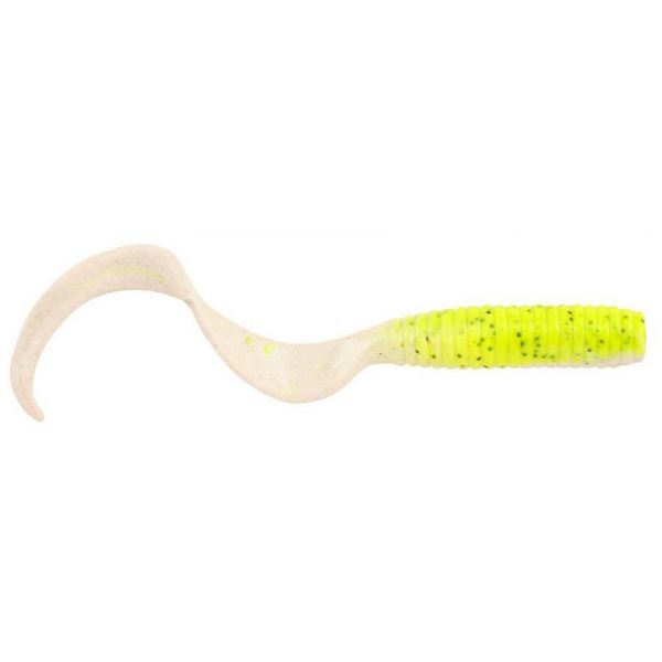 Berkley Gulp! Freshwater Grub - 4in - Chartreuse Pepper Neon