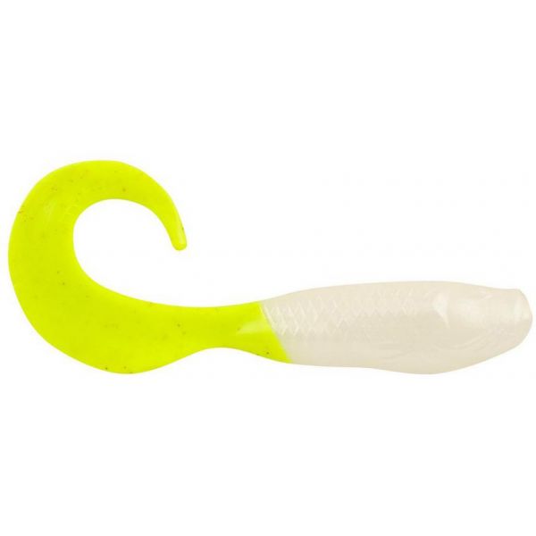 Berkley Gulp! Minnow Grub - 3in - Pearl White/Chartreuse